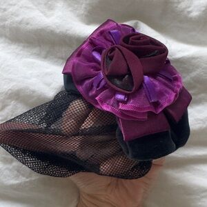 Brand new Zara limited edition Chic Purple and Black Fascinator (Bun accessories
